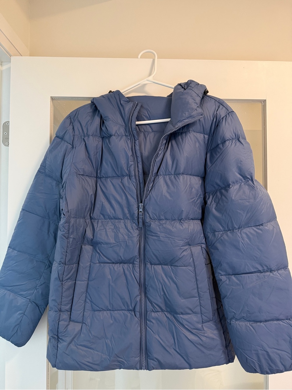 Men's Hooded Puffer Jacket - Blue - Picture 3 of 10